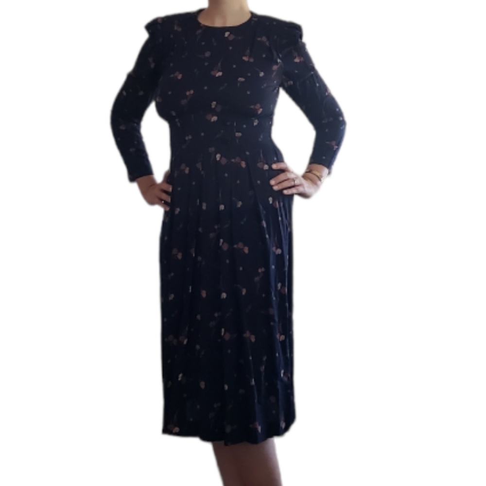 KARIN STEVENS vintage floral midi dress
